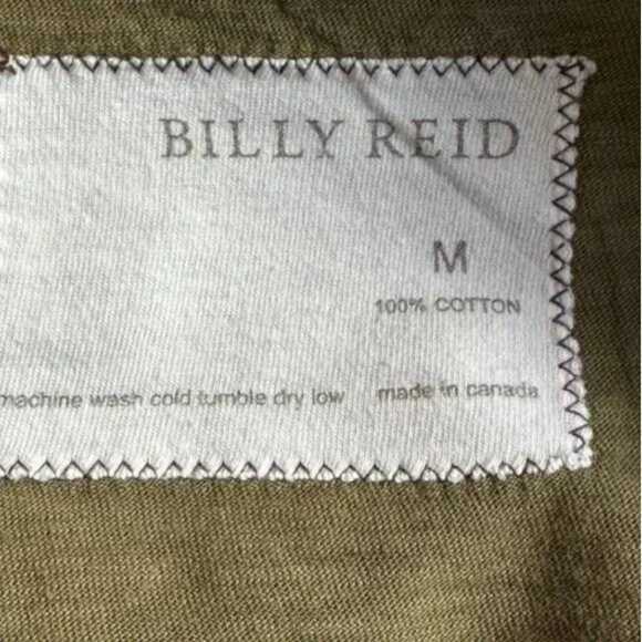 Billy Reid Boatneck Olive with White Piping Long Sleeve Shirt Size Medium - Picture 5 of 5